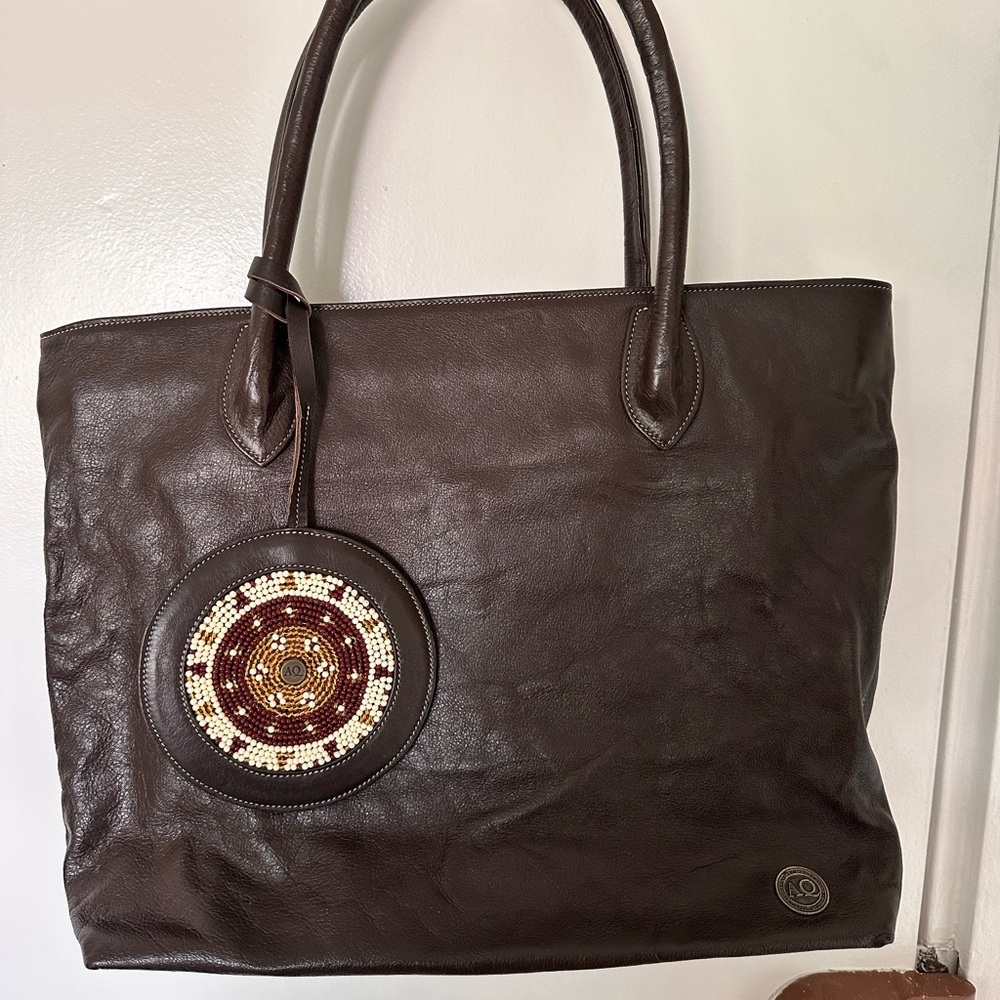 Chocolate Brown Leather Tote Bag handmade in South Africa
